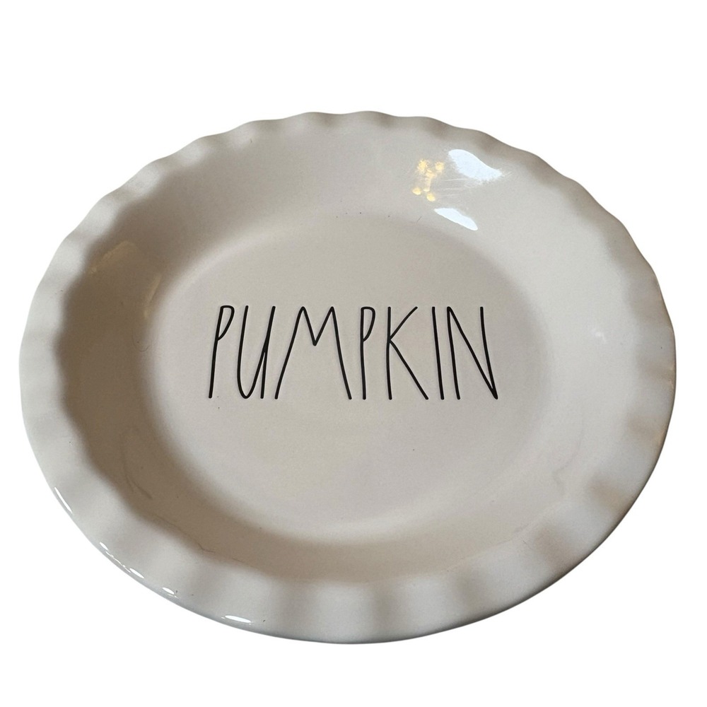 Rae Dunn PUMPKIN Pie Plate Fluted Baking Dish